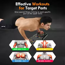 Push Up Board Home Gym Portable Exercise Equipment with Pilates Bar and 20 Fitness Accessories Including Resistance Bands